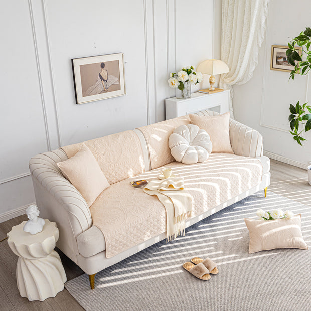 Slipcover KAS™ Cotton Quilted Sofa Cover, Non-Slip Couch Protector Fits Backrest, Seat & Armrest