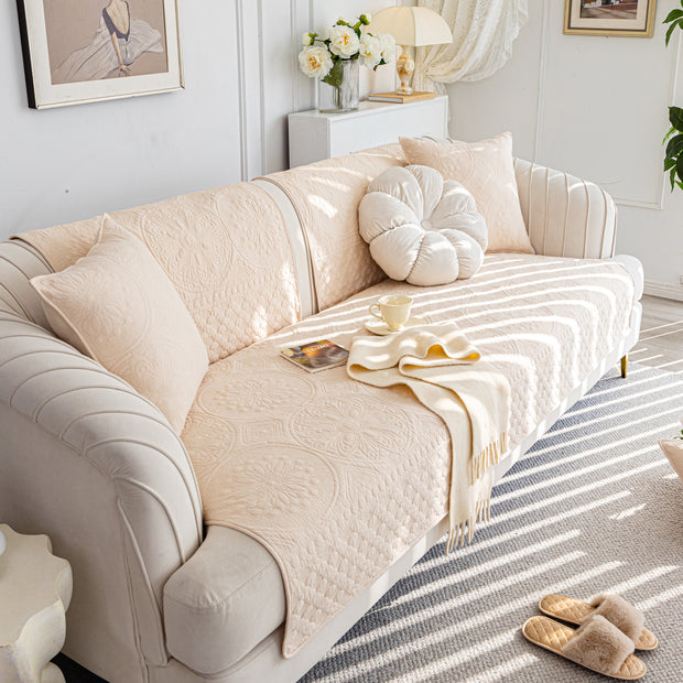 Slipcover KAS™ Cotton Quilted Sofa Cover, Non-Slip Couch Protector Fits Backrest, Seat & Armrest