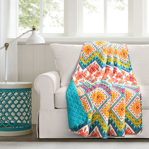 Lush Décor Boho Chevron Reversible Cotton Throw