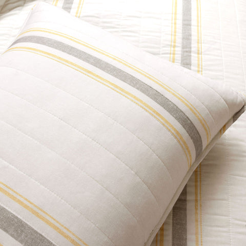 Lush Décor Farmhouse Stripe Reversible Cotton Quilt Set