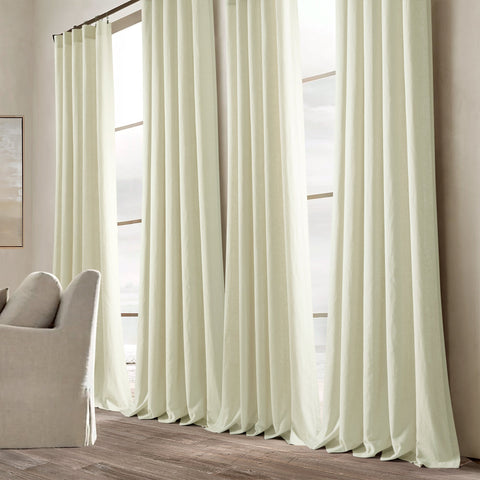 Lush Décor Belgian Flax Prewashed Linen Rich Cotton Blend Window Curtain Panel