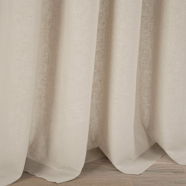 LushDecor Belgian Flax Prewashed Linen Rich Cotton Blend Window Curtain Panel