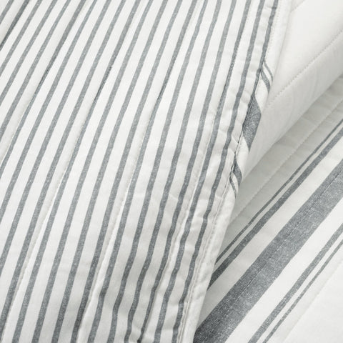 Lush Décor Farmhouse Stripe Reversible Cotton Quilt Set