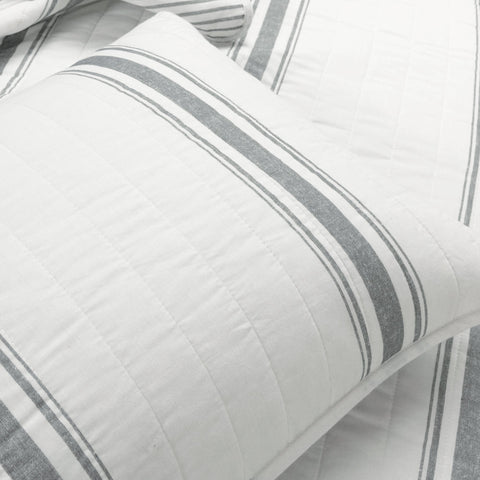 Lush Décor Farmhouse Stripe Reversible Cotton Quilt Set