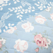 LushDecor Cottagecore Flower Stripe Cotton Quilt 3 Piece Set