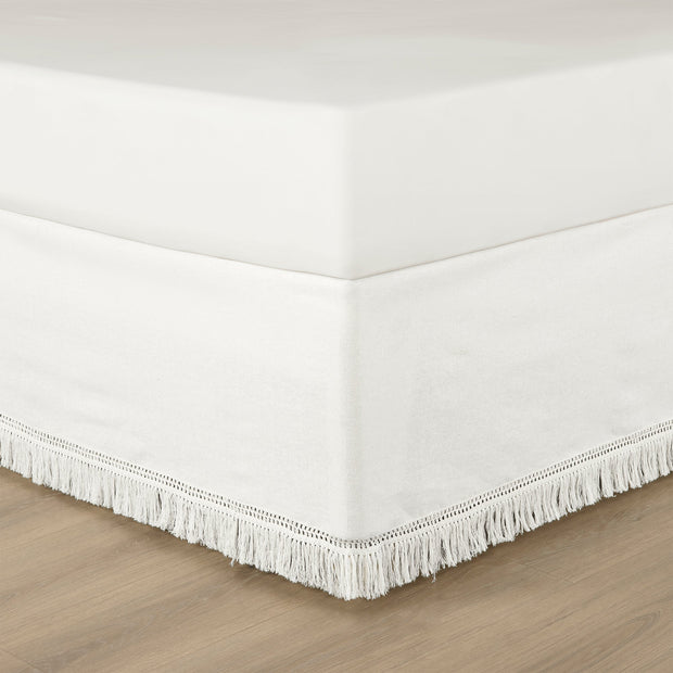 Lush Décor Boho Fringe 15-Inch Tailored Drop Easy Fit Bed Skirt