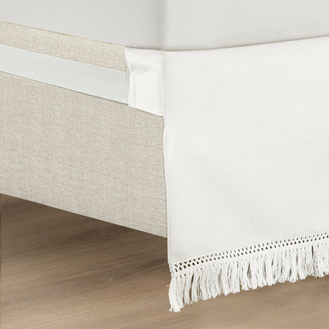 Lush Décor Boho Fringe 15-Inch Tailored Drop Easy Fit Bed Skirt