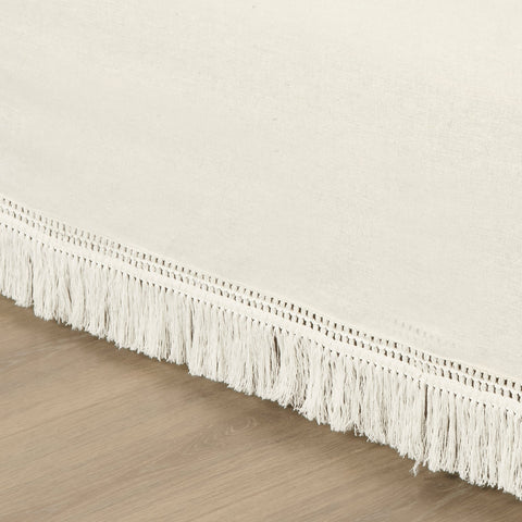 Lush Décor Boho Fringe 15-Inch Tailored Drop Easy Fit Bed Skirt