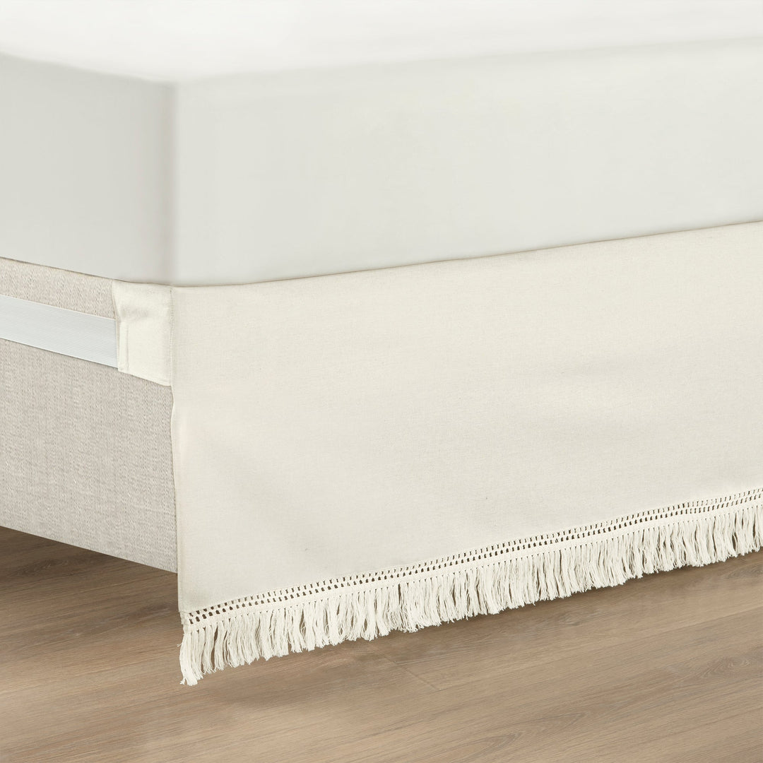 Flowy white bed skirt hotsell