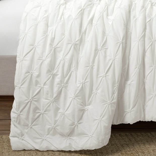 LushDecor Ravello Pintuck 100% Cotton Comforter 3 Piece Set