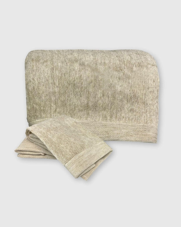 BedVoyage Melange viscose from Bamboo Cotton Bath Towel Set 3pc - Sand