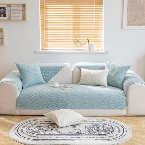 Slipcover KAS™ Quilted Geometric Cotton Sofa Cover, Non-Slip & Thick Padded Furniture Covers