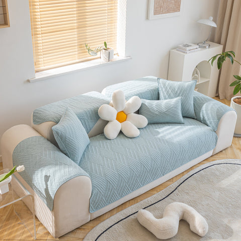 Slipcover KAS™ Quilted Geometric Cotton Sofa Cover, Non-Slip & Thick Padded Furniture Covers