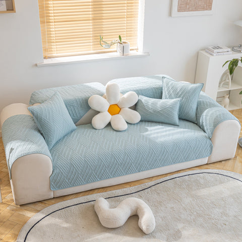 Slipcover KAS™ Quilted Geometric Cotton Sofa Cover, Non-Slip & Thick Padded Furniture Covers