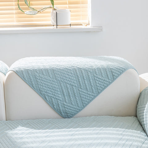 Slipcover KAS™ Quilted Geometric Cotton Sofa Cover, Non-Slip & Thick Padded Furniture Covers