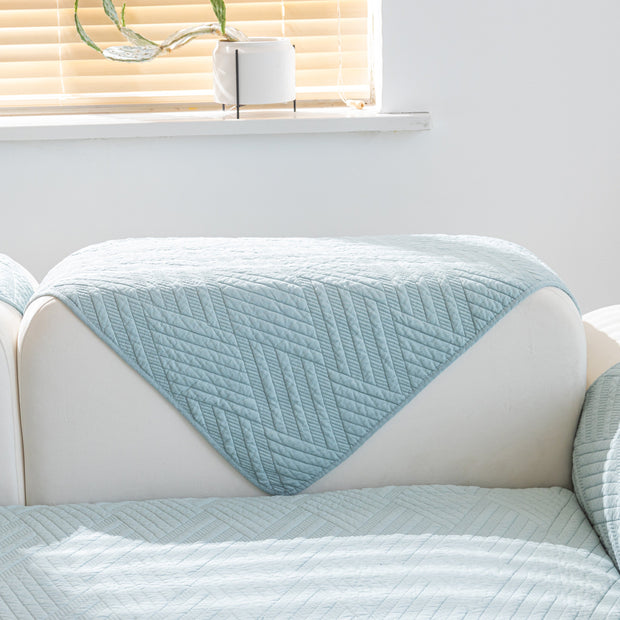 Slipcover KAS™ Quilted Geometric Cotton Sofa Cover, Non-Slip & Thick Padded Furniture Covers