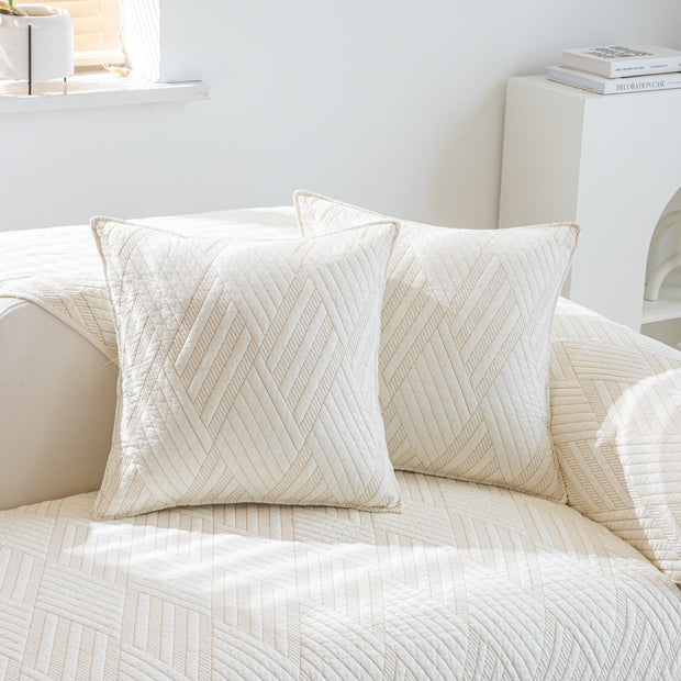 Slipcover KAS™ Quilted Geometric Cotton Sofa Cover, Non-Slip & Thick Padded Furniture Covers