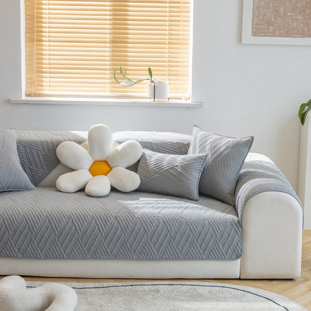 Slipcover KAS™ Quilted Geometric Cotton Sofa Cover, Non-Slip & Thick Padded Furniture Covers