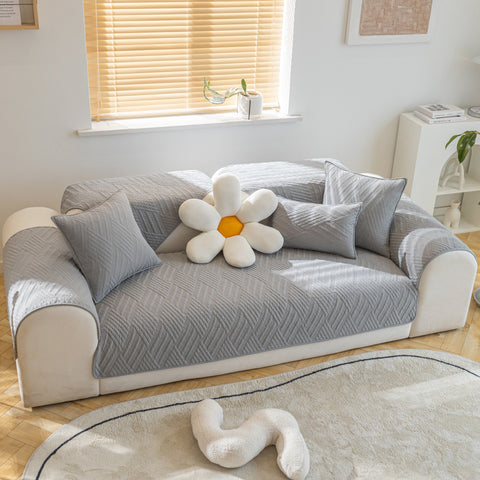 Slipcover KAS™ Quilted Geometric Cotton Sofa Cover, Non-Slip & Thick Padded Furniture Covers