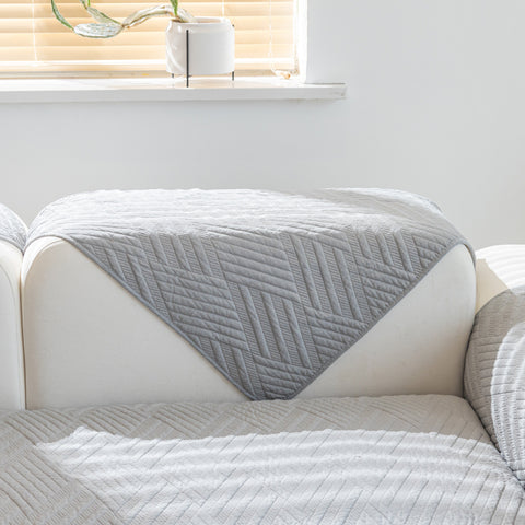 Slipcover KAS™ Quilted Geometric Cotton Sofa Cover, Non-Slip & Thick Padded Furniture Covers