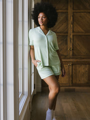 Cozy Earth Rib Knit Classic Short Sleeve Pajama Set