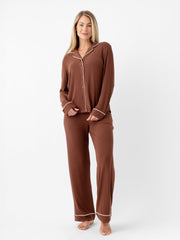 Cozy Earth Rib Knit Classic Long Sleeve Pajama Set