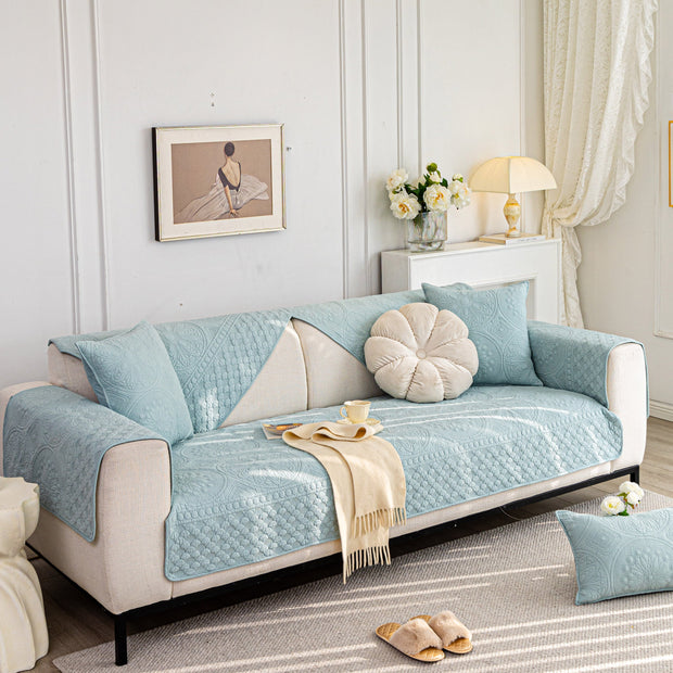 Slipcover KAS™ Cotton Quilted Sofa Cover, Non-Slip Couch Protector Fits Backrest, Seat & Armrest