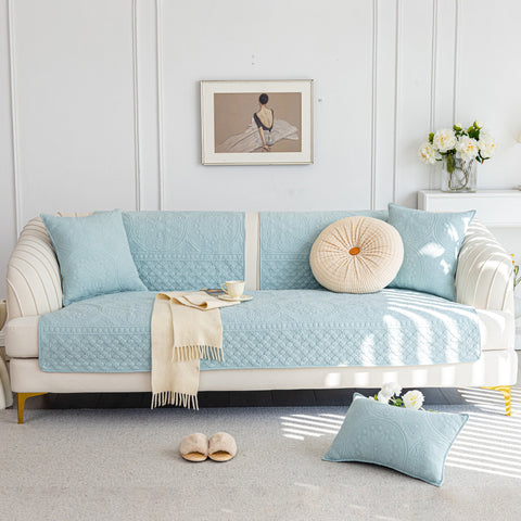 Slipcover KAS™ Cotton Quilted Sofa Cover, Non-Slip Couch Protector Fits Backrest, Seat & Armrest