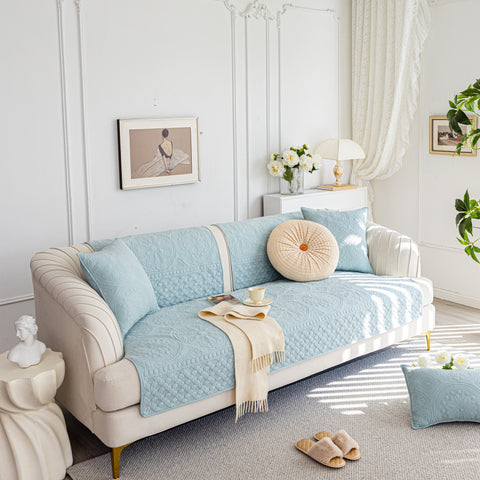 Slipcover KAS™ Cotton Quilted Sofa Cover, Non-Slip Couch Protector Fits Backrest, Seat & Armrest