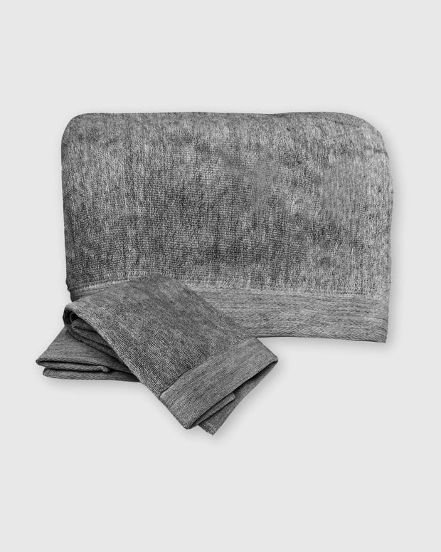 BedVoyage Melange Viscose from Bamboo Cotton Bath Towel Set 3pc - Charcoal