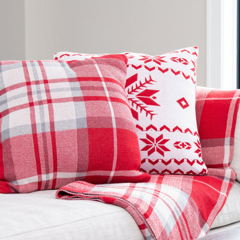 Elsie & Zoey Kirsi 18x18" Recycled Cotton Reversible Decorative Holiday Pillow