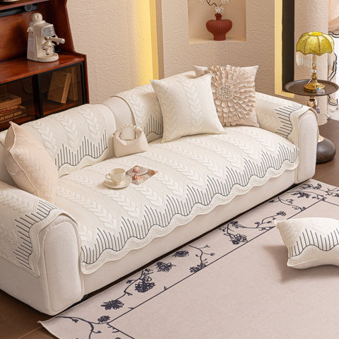 Slipcover KAS™ 3D Quilted Thick Cotton Sofa Cover Non-Slip Couch Throw for Fabric & Leather Sofas