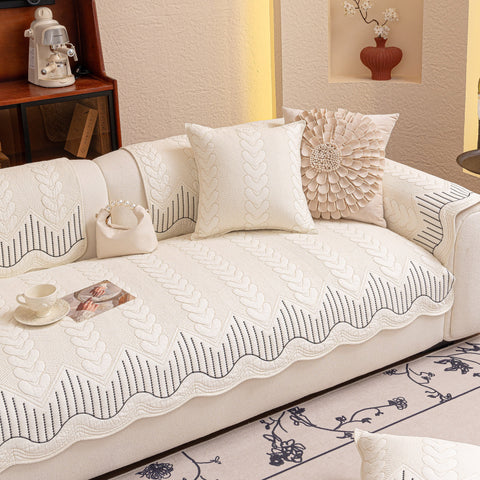 Slipcover KAS™ 3D Quilted Thick Cotton Sofa Cover Non-Slip Couch Throw for Fabric & Leather Sofas