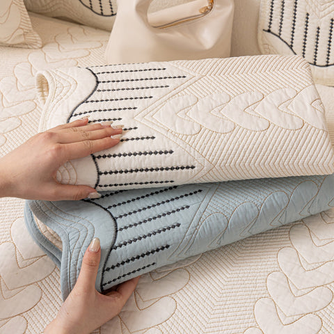 Slipcover KAS™ 3D Quilted Thick Cotton Sofa Cover Non-Slip Couch Throw for Fabric & Leather Sofas