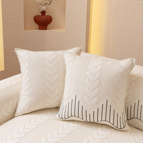 Slipcover KAS™ 3D Quilted Thick Cotton Sofa Cover Non-Slip Couch Throw for Fabric & Leather Sofas