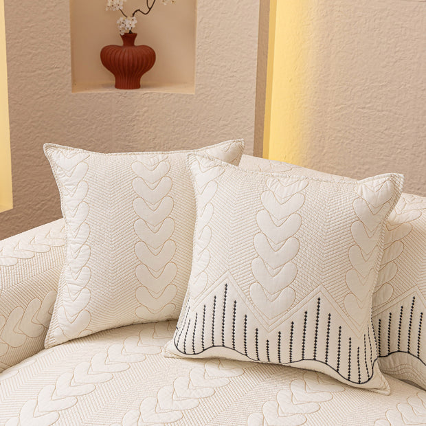 Slipcover KAS™ 3D Quilted Thick Cotton Sofa Cover Non-Slip Couch Throw for Fabric & Leather Sofas