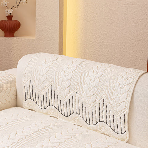 Slipcover KAS™ 3D Quilted Thick Cotton Sofa Cover Non-Slip Couch Throw for Fabric & Leather Sofas
