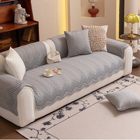 Slipcover KAS™ 3D Quilted Thick Cotton Sofa Cover Non-Slip Couch Throw for Fabric & Leather Sofas