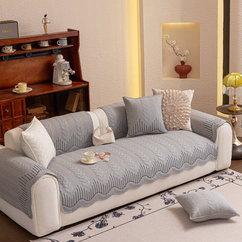 Slipcover KAS™ 3D Quilted Thick Cotton Sofa Cover Non-Slip Couch Throw for Fabric & Leather Sofas