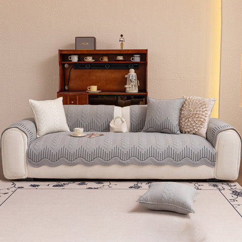 Slipcover KAS™ 3D Quilted Thick Cotton Sofa Cover Non-Slip Couch Throw for Fabric & Leather Sofas