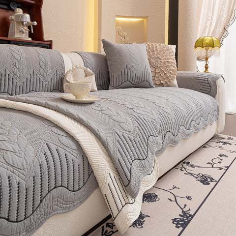 Slipcover KAS™ 3D Quilted Thick Cotton Sofa Cover Non-Slip Couch Throw for Fabric & Leather Sofas