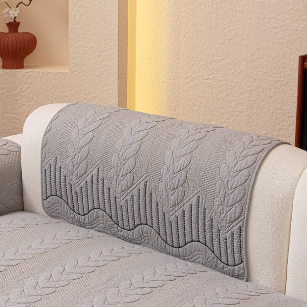 Slipcover KAS™ 3D Quilted Thick Cotton Sofa Cover Non-Slip Couch Throw for Fabric & Leather Sofas
