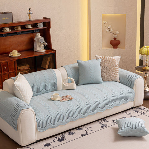 Slipcover KAS™ 3D Quilted Thick Cotton Sofa Cover Non-Slip Couch Throw for Fabric & Leather Sofas