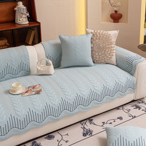 Slipcover KAS™ 3D Quilted Thick Cotton Sofa Cover Non-Slip Couch Throw for Fabric & Leather Sofas