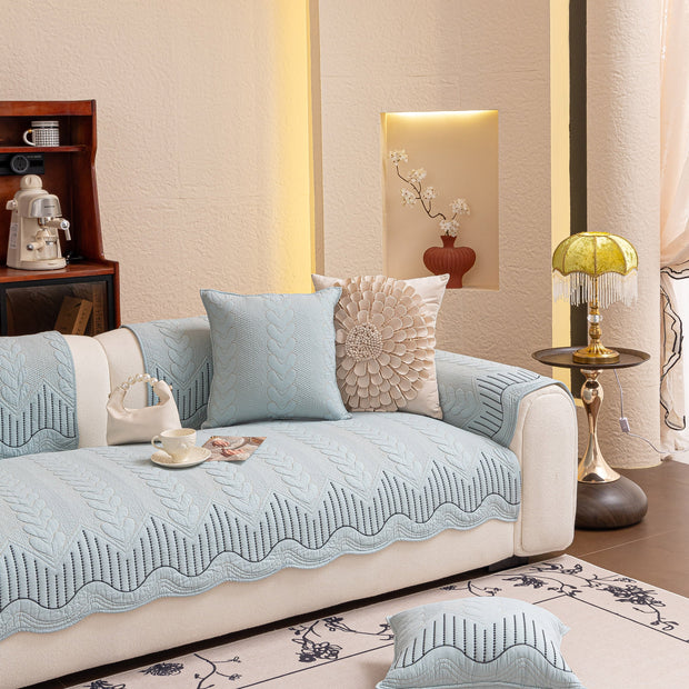 Slipcover KAS™ 3D Quilted Thick Cotton Sofa Cover Non-Slip Couch Throw for Fabric & Leather Sofas