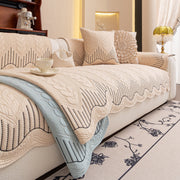 Slipcover KAS™ 3D Quilted Thick Cotton Sofa Cover Non-Slip Couch Throw for Fabric & Leather Sofas