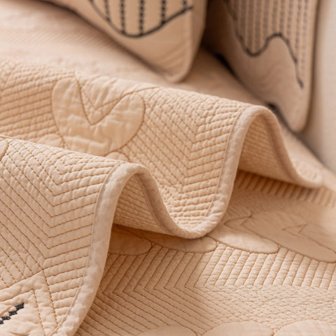 Slipcover KAS™ 3D Quilted Thick Cotton Sofa Cover Non-Slip Couch Throw for Fabric & Leather Sofas