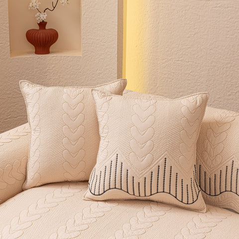 Slipcover KAS™ 3D Quilted Thick Cotton Sofa Cover Non-Slip Couch Throw for Fabric & Leather Sofas