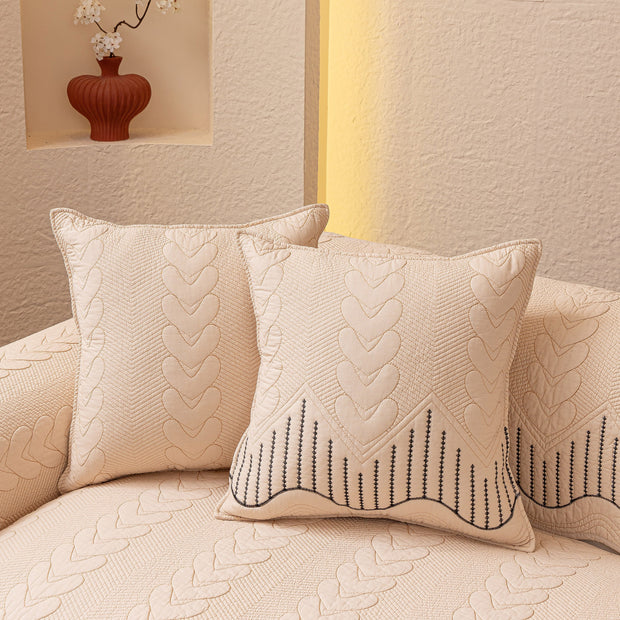 Slipcover KAS™ 3D Quilted Thick Cotton Sofa Cover Non-Slip Couch Throw for Fabric & Leather Sofas