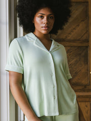 Cozy Earth Rib Knit Classic Short Sleeve Pajama Set